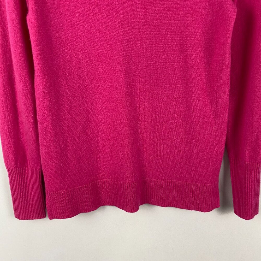Nine West 100% Cashmere V Neck Sweater Womens Medium Pink Pullover - Picture 3 of 8